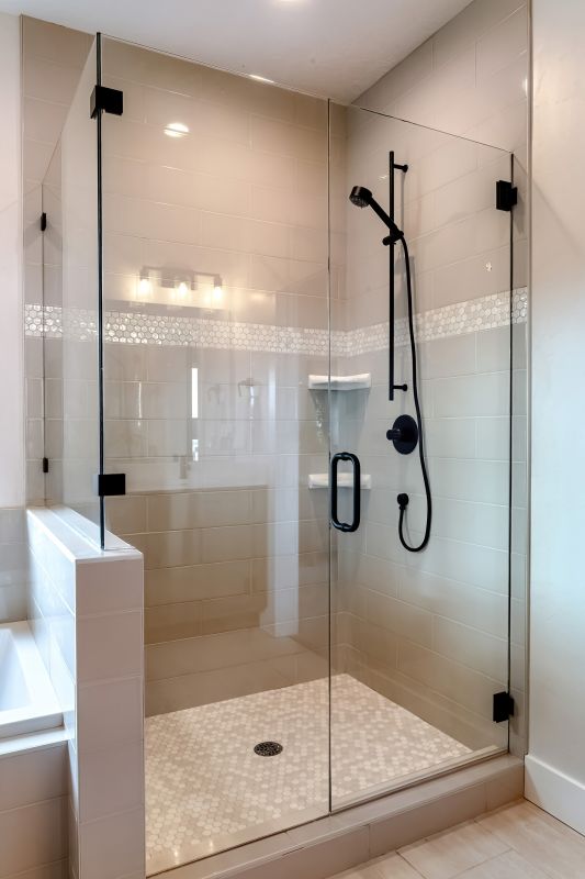 Contemporary Shower with Bench